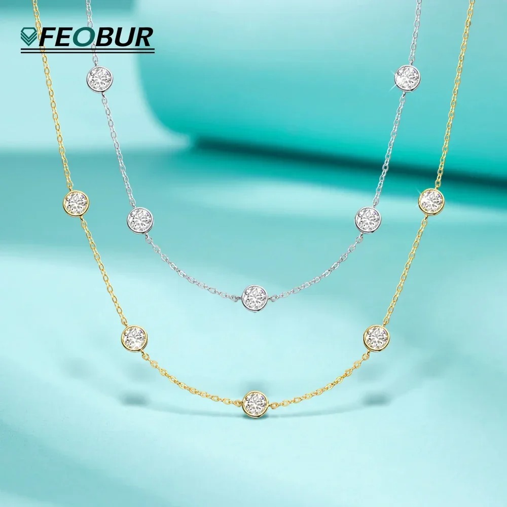 Collana Moissanite da 5 mm cer - Bezels Set Pendant recensione e prezzo